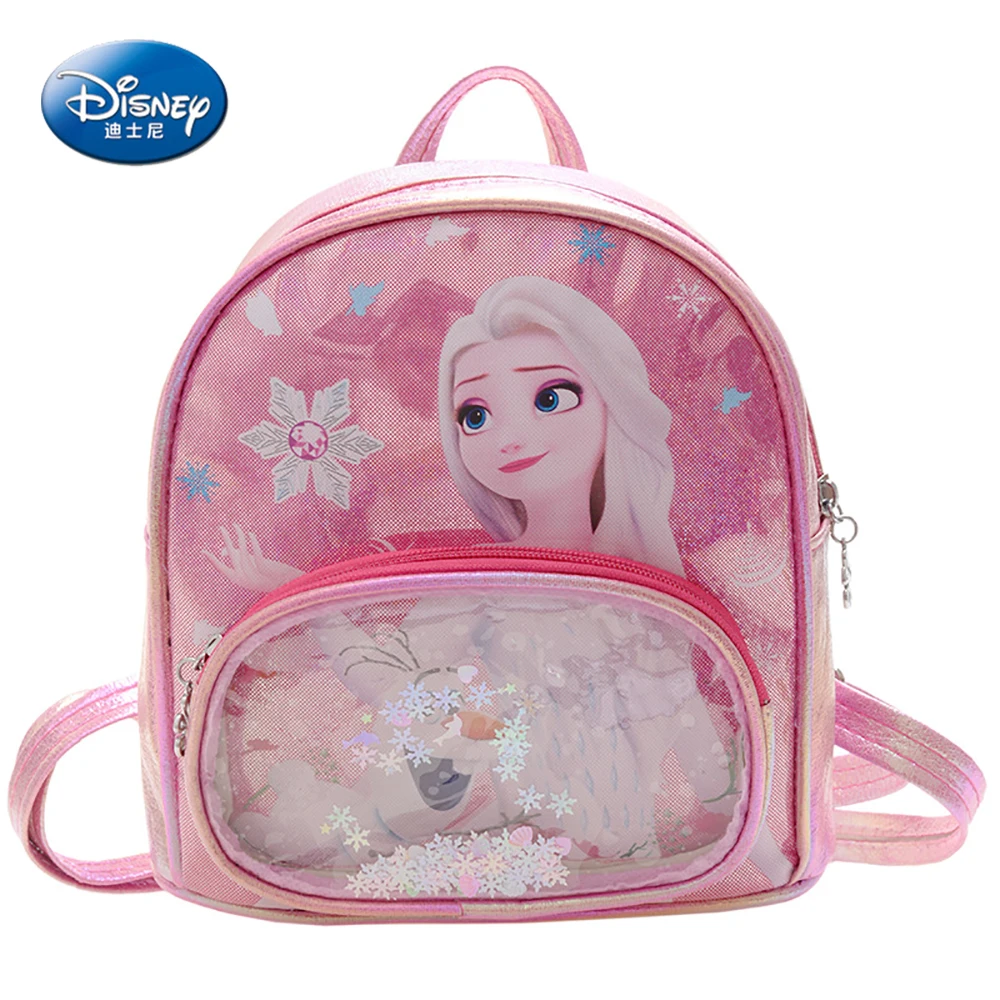

Disney Children's Kindergarten Schoolbags For Girls Lovely Frozen Elsa Princess Print Backpacks Kids Fashion Light Cartoon Bag
