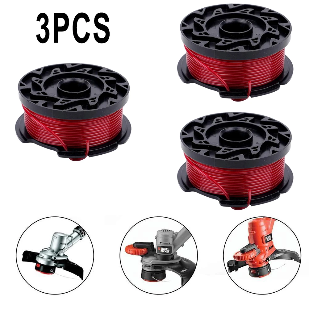 

3pcs Black And Decker Strimmer Spool & Line A6481 For Reflex Strimmer Trimmer For Cordless Grass Garden Replacement Tool