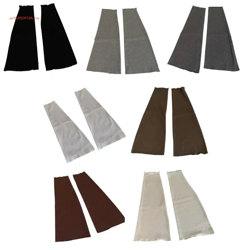 

Flared Knee High Socks for Women Knitted Turn Cuffs Solid Color Baggy Leg Warmer