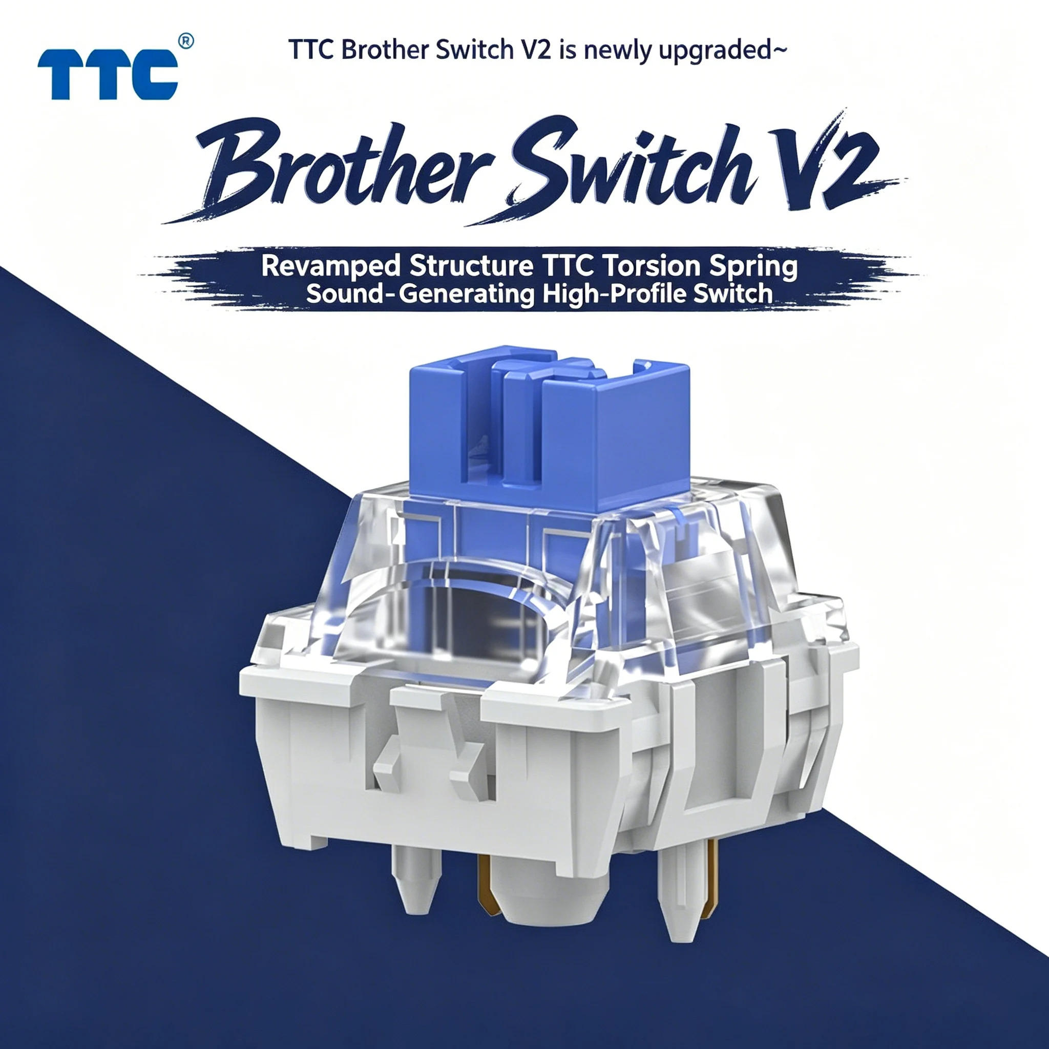 Фото Механические переключатели TTC Brother V2 Tactile Clicky 5-контактные, предварительно смазанные, для DIY-клавиатур с горячей заменой, аксессуары для игровых клавиатур №1