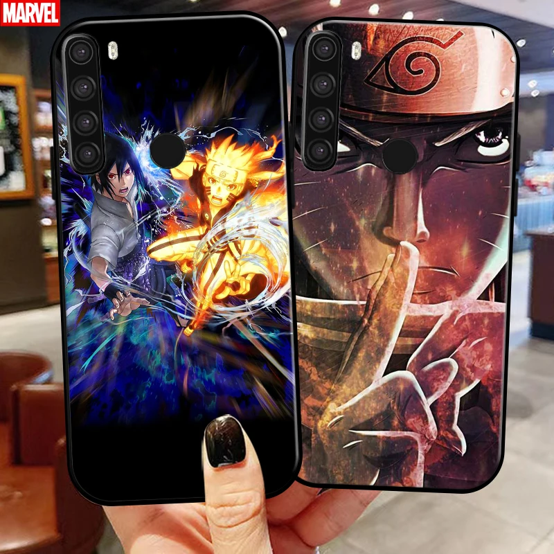 

Naruto Uchiha Sasuke Anime For Xiaomi Redmi Note 8 8T 8 Pro For Redmi 8 8A Phone Case Black Liquid Silicon Carcasa