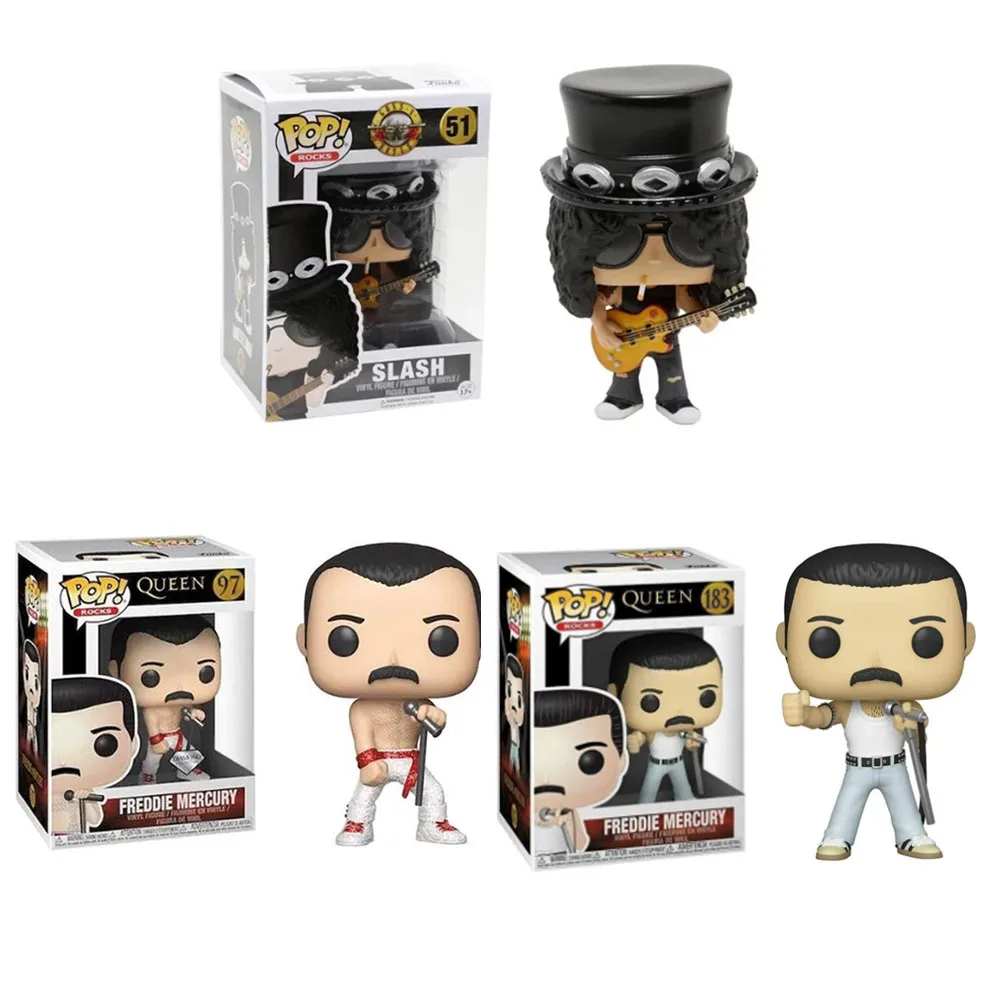 Funko Pop Rocks Фредди Меркьюри # 97 183 Slash 51 виниловые фигурки игрушки подарки