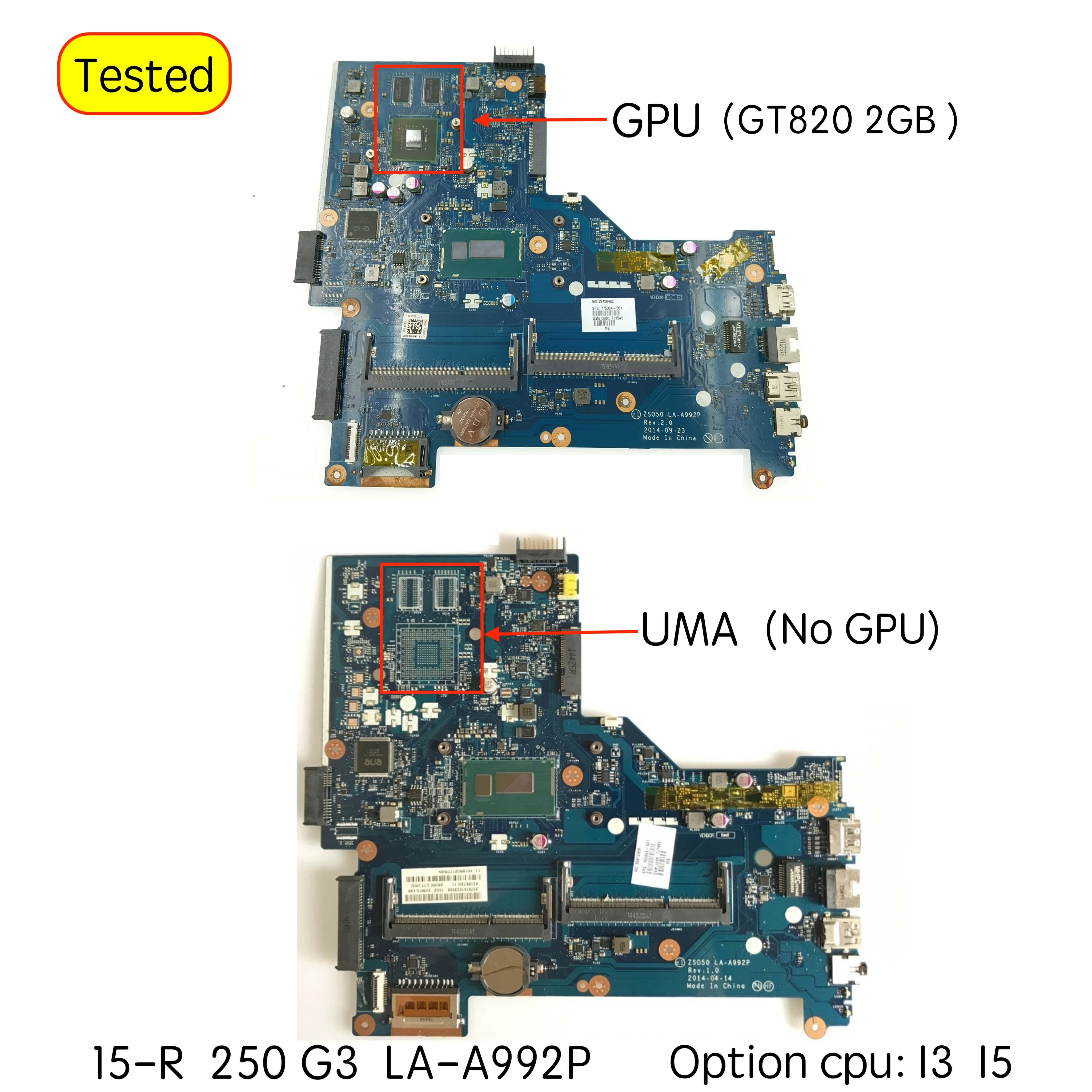 

ZSO50 LA-A992P для HP 15-R 250 G3 материнская плата для ноутбука 765444-001 766813-001