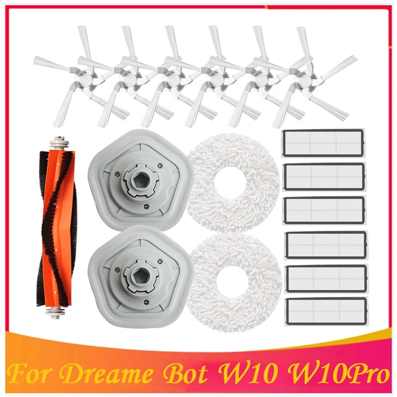 

Набор аксессуаров для робота-пылесоса Dreame W10/W10 Pro, моющийся фильтр НЕРА, основная и боковая щетки, 17 шт.