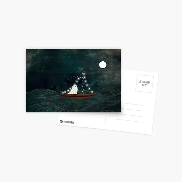 

Открытка с изображением призрака лодки для езды в спальне, современный мультяшный ХУМ, фотоальбом с рисунком жизни для мальчиков, внутренни...