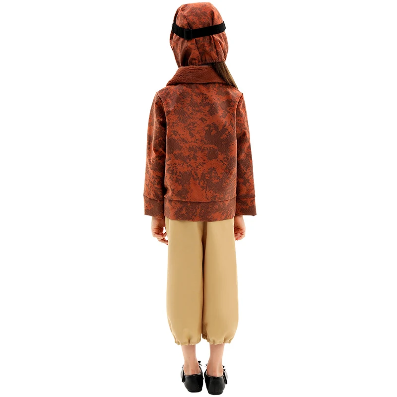 Детский костюм пилота на Хэллоуин косплей маскарадное платье Амелия хархарт