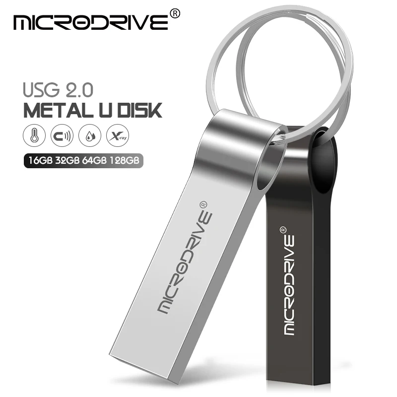 

Hot sale USB Flash Drive 32GB 16GB Metal Pendrive 64gb 128GB usb Metal u disk High Speed Waterproof Key Pen Drive stick Free