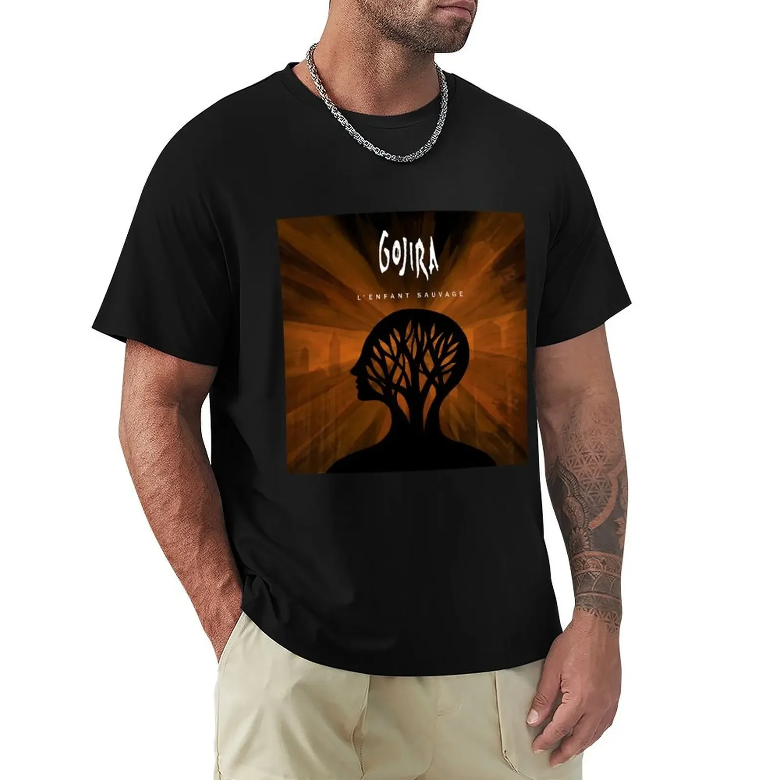 Футболка Gojira lenfant sauvage забавные футболки мужские рубашки в тяжелом весе футболка