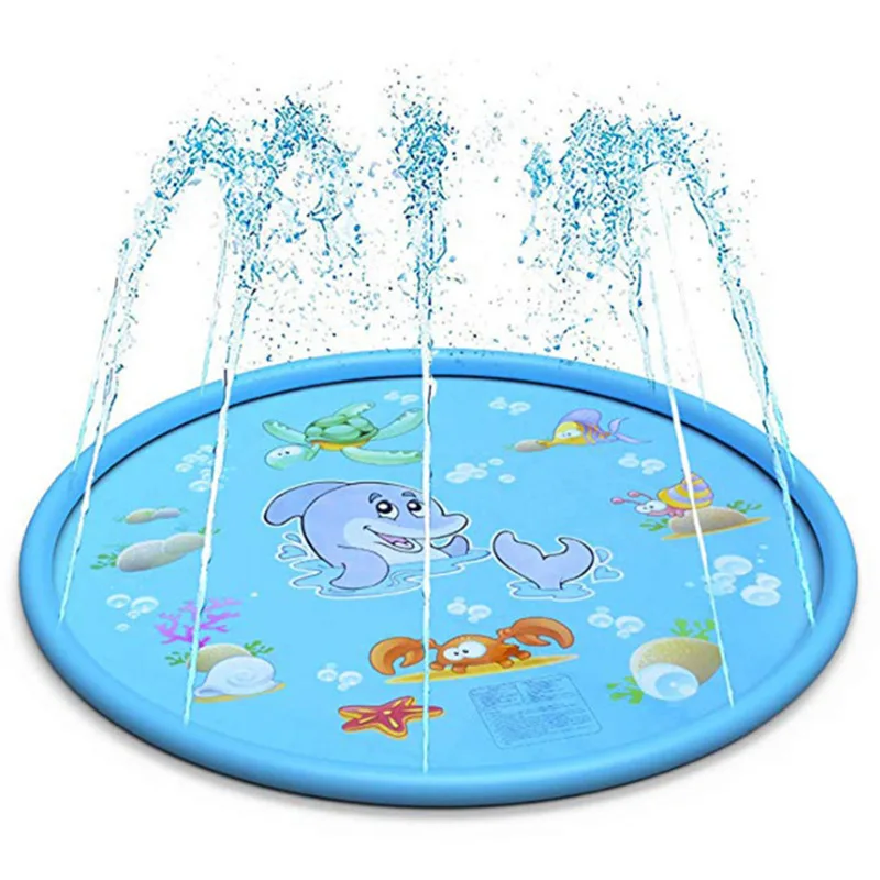 

100/170cm Summer Kids Play Water Mat Inflatable Spray Water Cushion Lawn Games Pad Sprinkler Play Toys Outdoor Tub Swiming Pool
