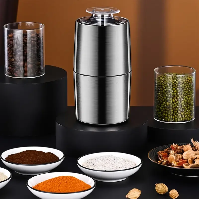 

Electric Stainless Steel Coffee Grinder And Spice Grinder Coffee Espresso Latte Mochas, Noiseless Herbs, Spices, Nuts, Grain