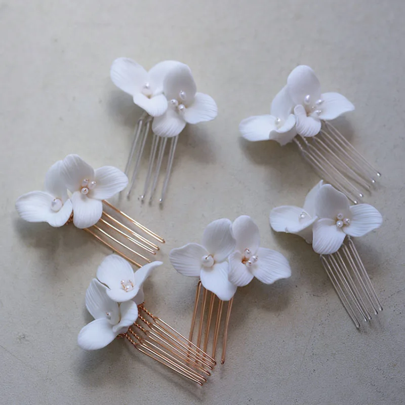 Женский керамический гребень с пресноводным жемчугом