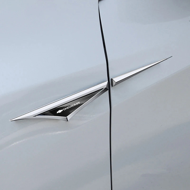 

2 шт., металлические наклейки на боковые лезвия кузова автомобиля Chevrolet Cruze Malibu Sail Spark Captiva Equinox Trax Tracker AVEO Lova T250