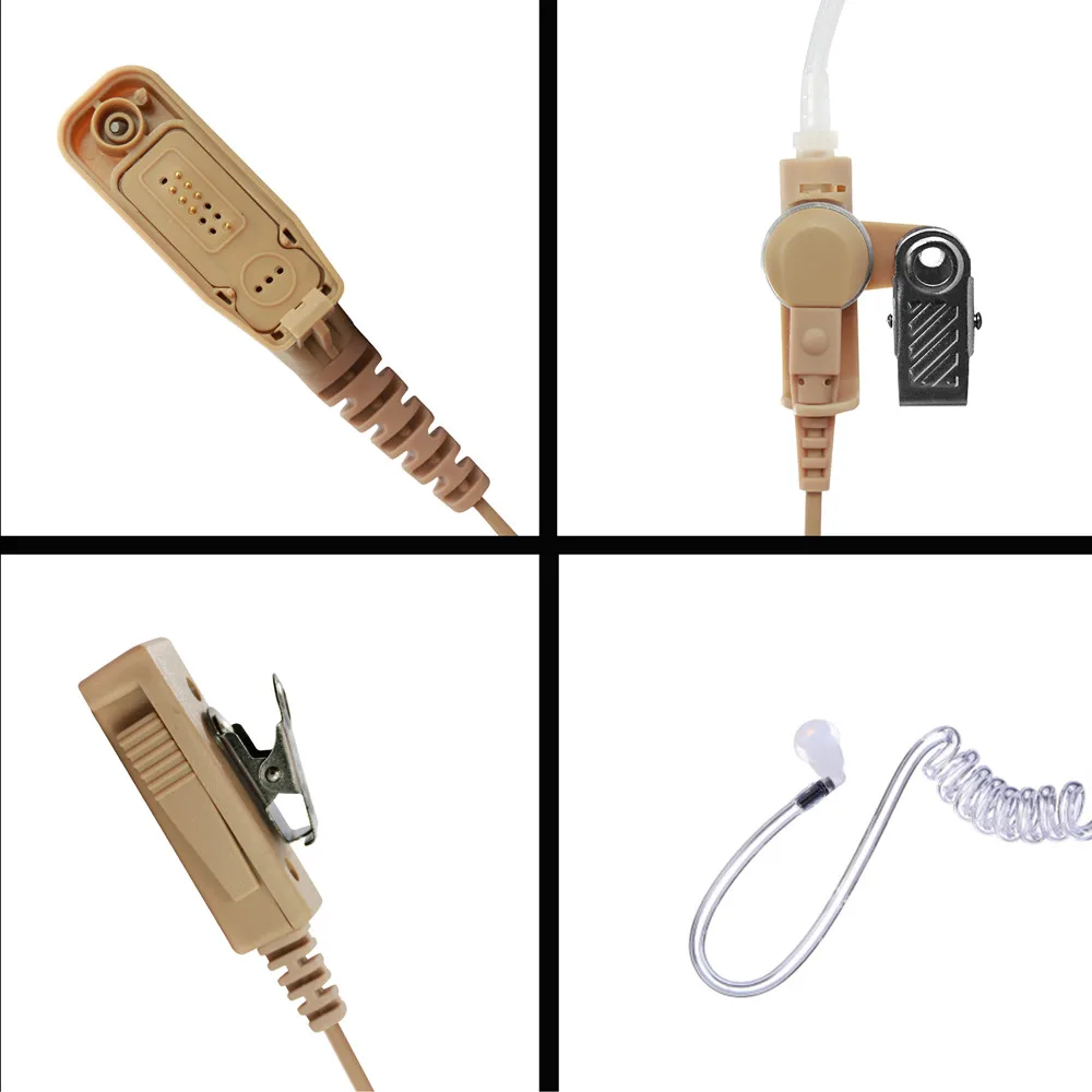 Beige 2-Wire Surveillance Kit Headset for DP4400 DP4401 DP4600 DP4601 APX6500 APX7000 APX8000 XiRP8200 XiRP8208 Radio Earpiece