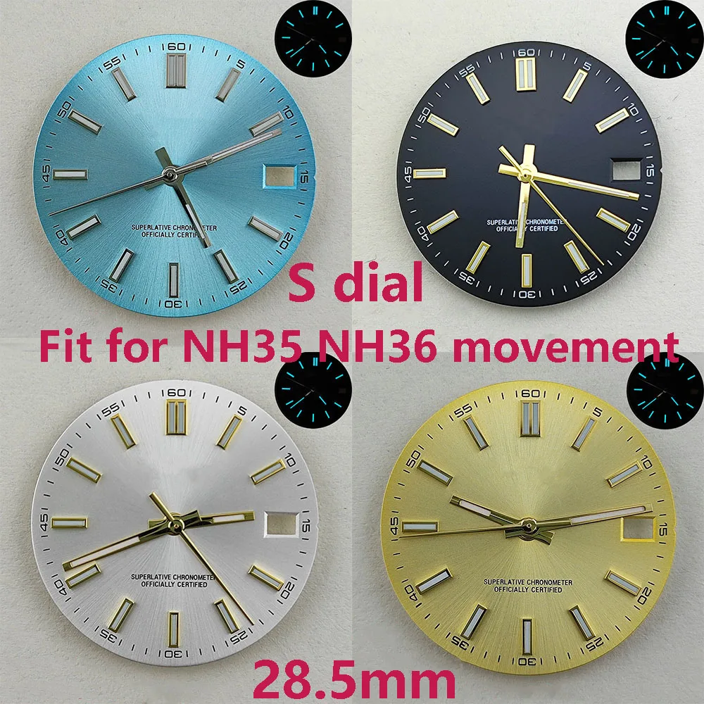 Высокое качество 28 5 мм NH35 циферблат S стрелки часов подходят для NH35/NH36 механизм