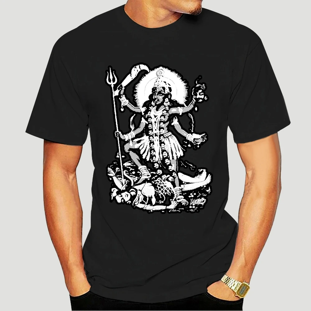 

Hindu God Kali Men's T Shirt Summer Fashion Short Sleeve Tees Round Neck Cotton Black Tops S - 3XL 9141X