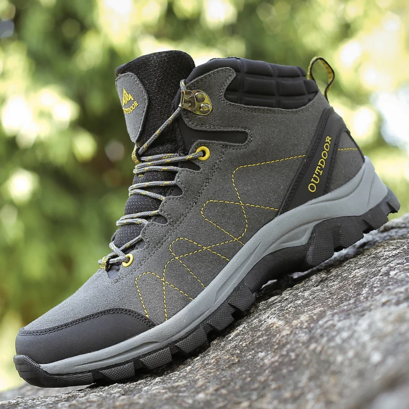 Winter High-top Velvet Outdoor Hiking Shoes Unisex Anti-slip Men's Climbing Boots Fashion Comfortable Warm Men Trekking Sneakers