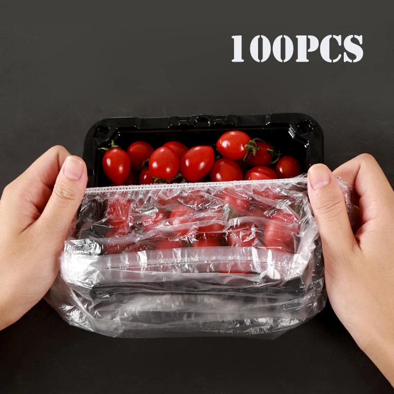 

50/100 шт., одноразовые кухонные пластиковые пакеты для хранения фруктов и овощей