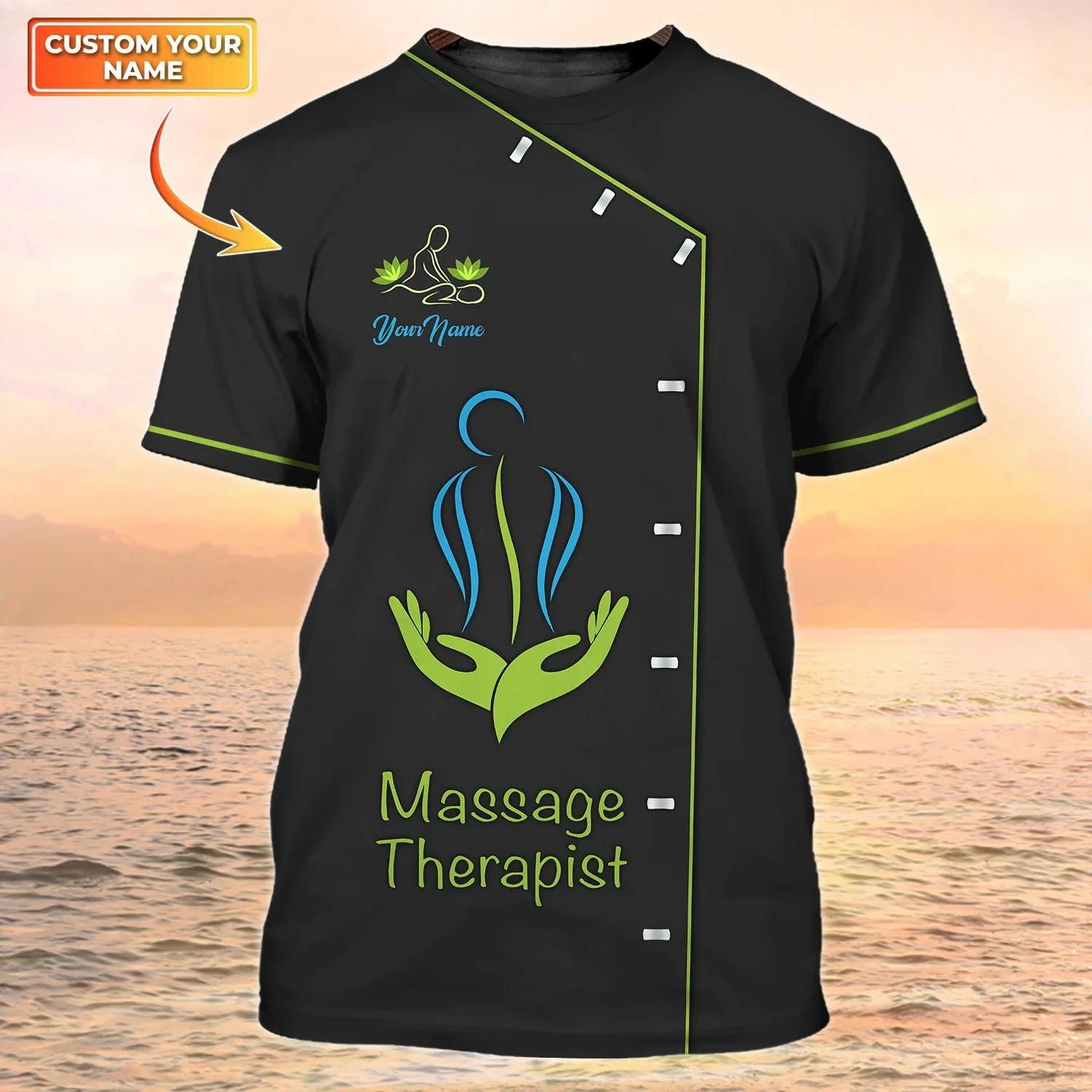 

Summer Men's T-shirt Massage Therapist Pesonalized Name 3D Printed T Shirt Unisex Casual Tops Massage Therapy Apparel DW155