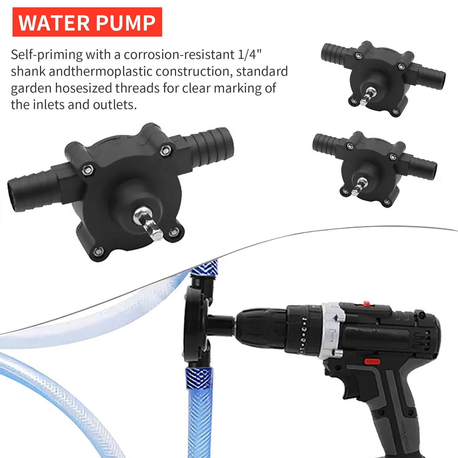 Diesel Oil Fluid Water Pump Mini Hand Self-priming Liquid Transfer Pumps Home Garden Outdoor tool Portable Electric Drill - купить по