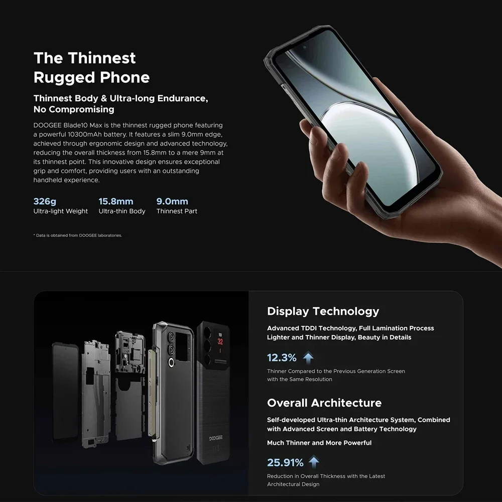 Прочный смартфон DOOGEE Blade 10 Max 4G Android 14 с расширенным сроком службы T606 6 56 дюйма 8 ГБ +