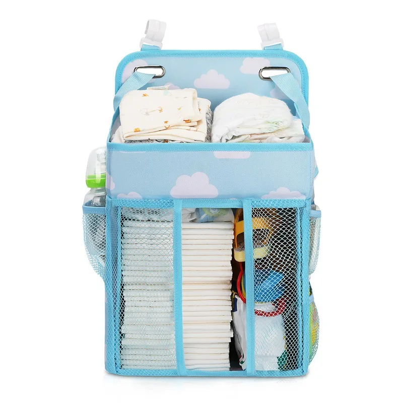 

Baby Bed Hanging Bag Organizer For Newborn Kids Crib Diaper Storage Bag Portable Baby Care Organizer Infant Bedding Nursing Bags