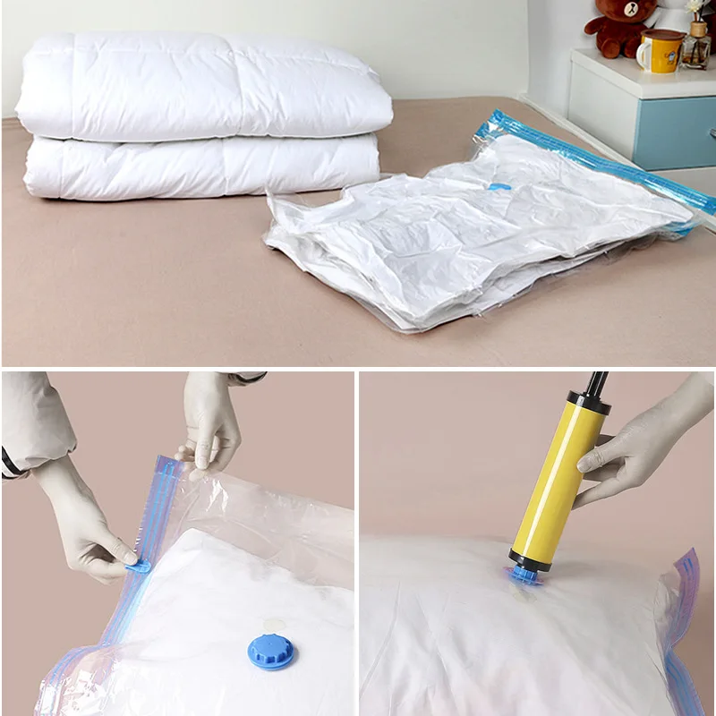 

High Capacity Vacuum Bag Storage Bag Compressed Organizer for Quilts Clothes Transparent Space Saving Seal Bags Travel Package