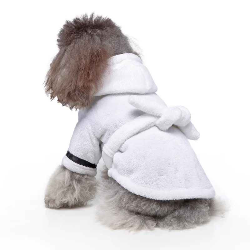 

Soft Quick Drying Pet Pajama With Hood Thickened Luxury Soft Cotton Hooded Bathrobe Super Absorbent Dog Bath Towel Pet Supplies