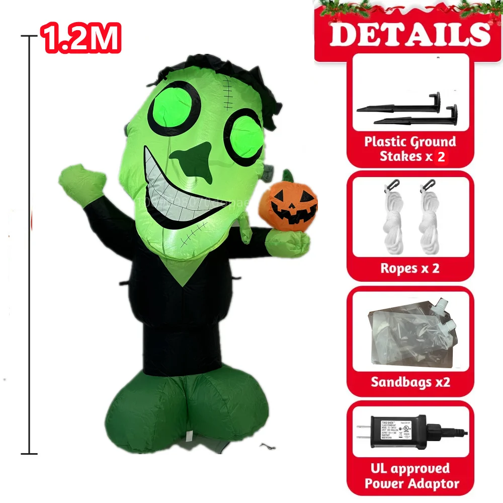 4-футовый Надувной Зеленый Инопланетянин Со Встроенным Телефоном Большой