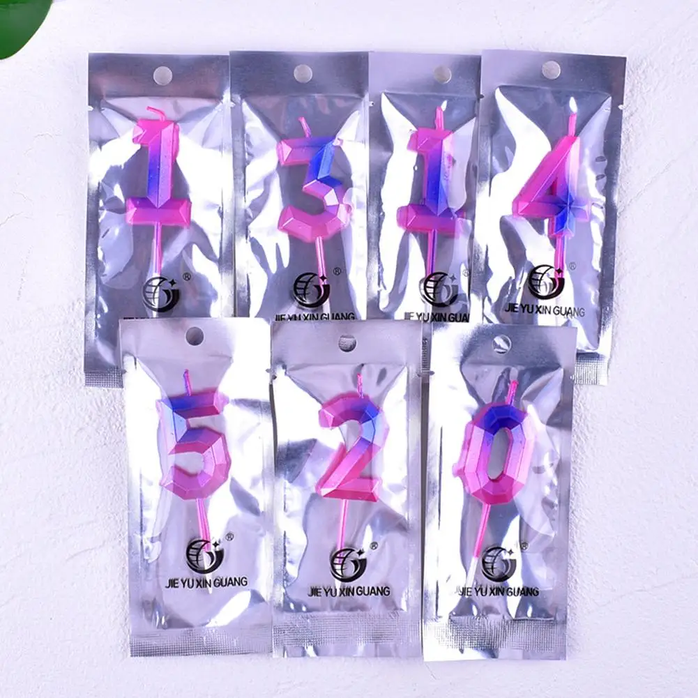 

Цветная Свеча в форме цифр без дыма для украшения торта на день рождения