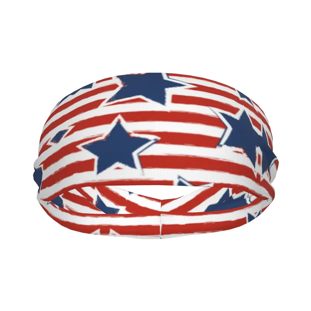 

Sports Sweatband Breathable Headband Sweat Hair Head Band USA Independence Day Watercolor Star And Stripes Yoga Headband