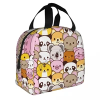 cute baby animals insulated lunch bags print food case cooler warm bento box for kids lunch box for school