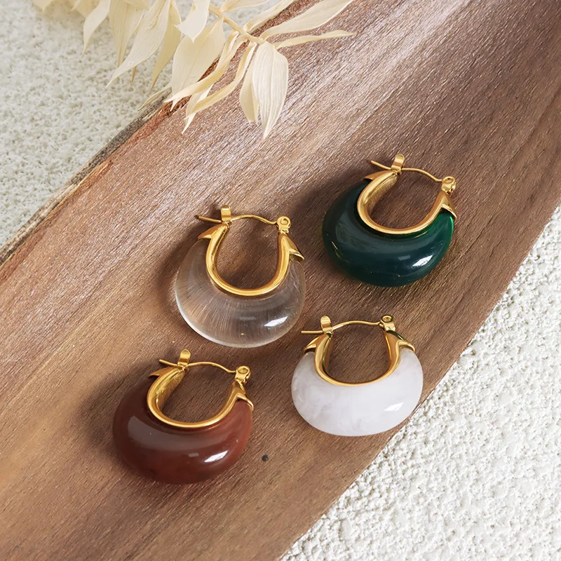 Женские зеленые серьги Marka новые круглые из смолы для девочек ювелирные изделия