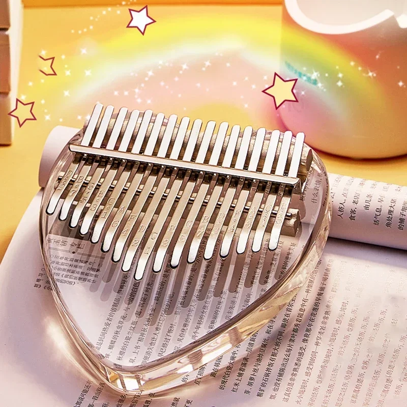 Прозрачная акриловая Kalimba 17 дюймов 21 клавиша Хроматическая Kalimbas пианино для