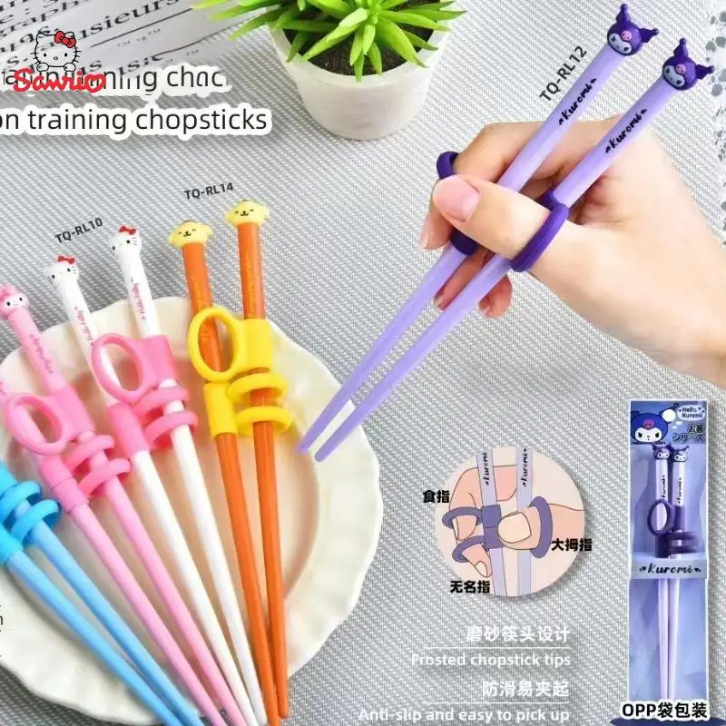 Палочки для еды Sanrio Kuromi Hello Kitty музыкальная мелодия детские палочки быстрой