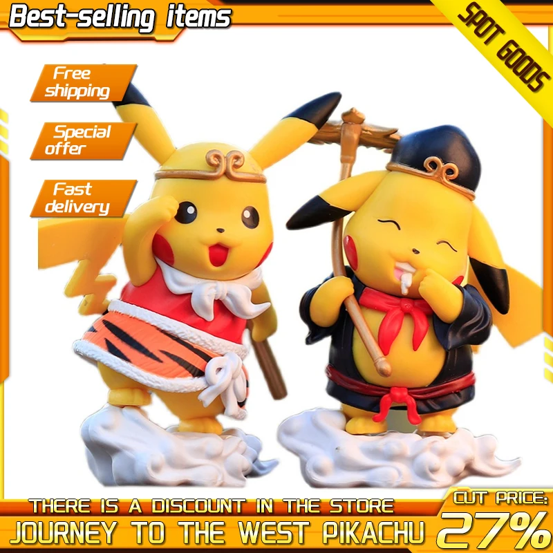 

Pokemon Pikachu Cos The Monkey King Monk Pig Anime Journey To The West Cartoon Dolls Kids Kawaii Room Decoration Birthday Gift