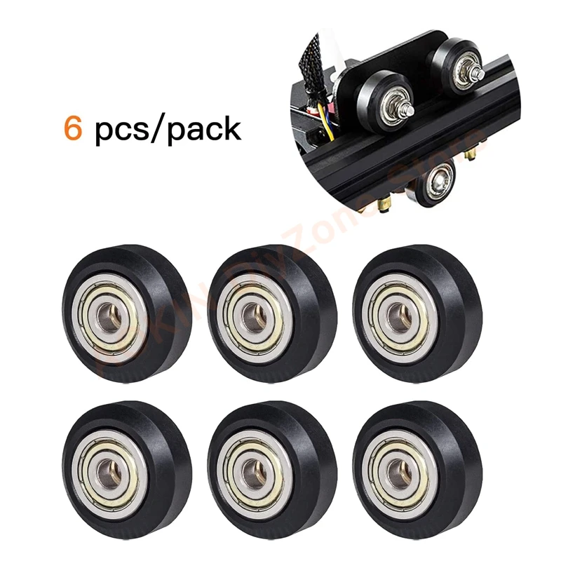 

6PCS POM Wheel Plastic Pulley Linear Bearing 625zz for Creality CR10, Ender 3, Anet A8 3D Printer Accessories