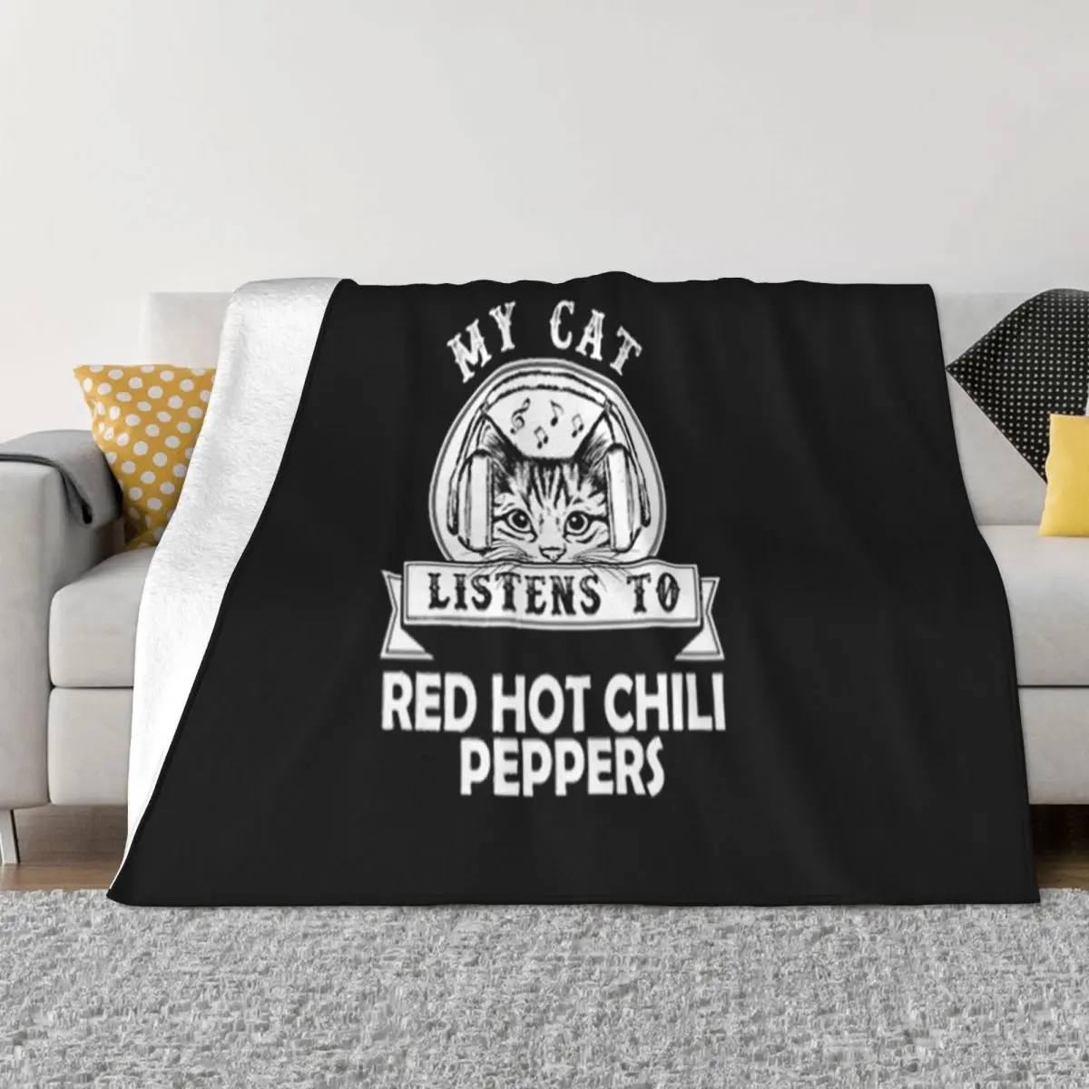 My Cat Sisten To Red Hot Chily Pepper Наушники Дети 2021 последняя акция верхнее музыкальное одеяло