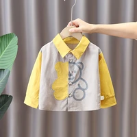 2022 spring new design chilren shirts fashion color matching full sleeved cotton boys shirts clothing for 2 10 year wear