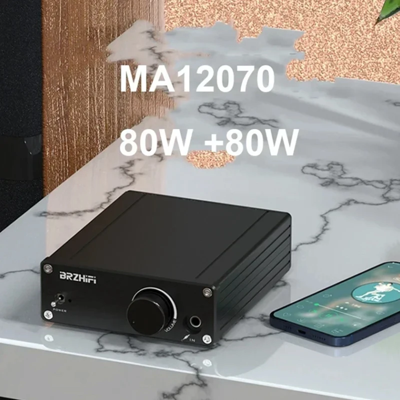 Цифровой усилитель мощности звука BRZHIFI 2X80w MA12070 динамики Hifi стерео класса D Aux