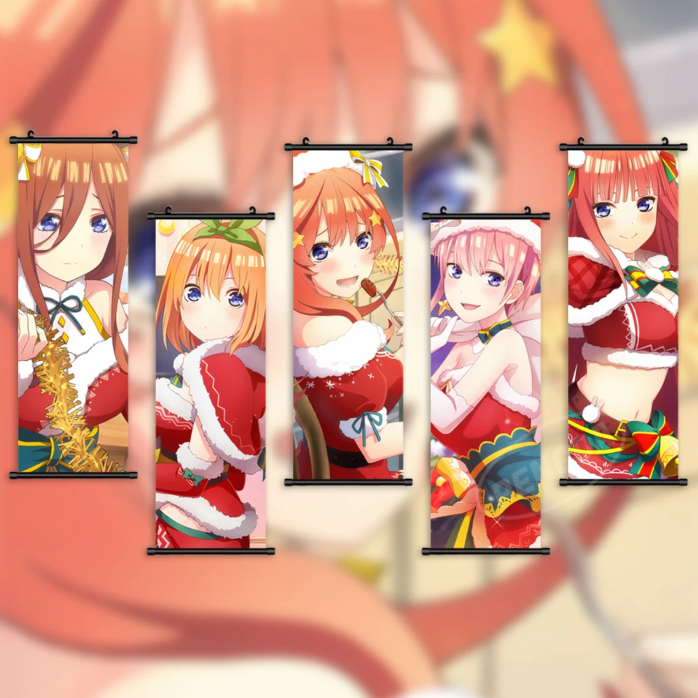 

Wall Art The Quintessential Quintuplets Scroll Hanging Painting Kazuka Nakano Canvas Poster Picture Print Home Decor Kids Room