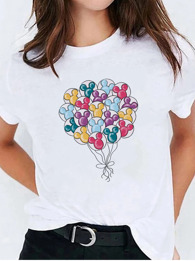 T Shirt Disney Women Summer Mickey Head Castle Новые товары Досуг Fun Футболка Микки Шар Современный
