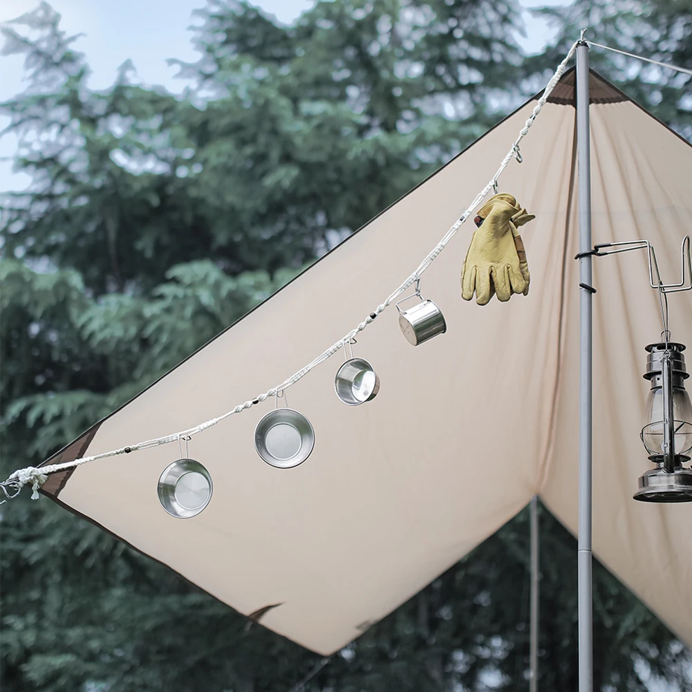 

Multifunctional Cotton Camping Hanging Rope Tent Canopy Cup Lamp Hanger Outdoors Storage Clothes Line Strap Lanyard Hikingp