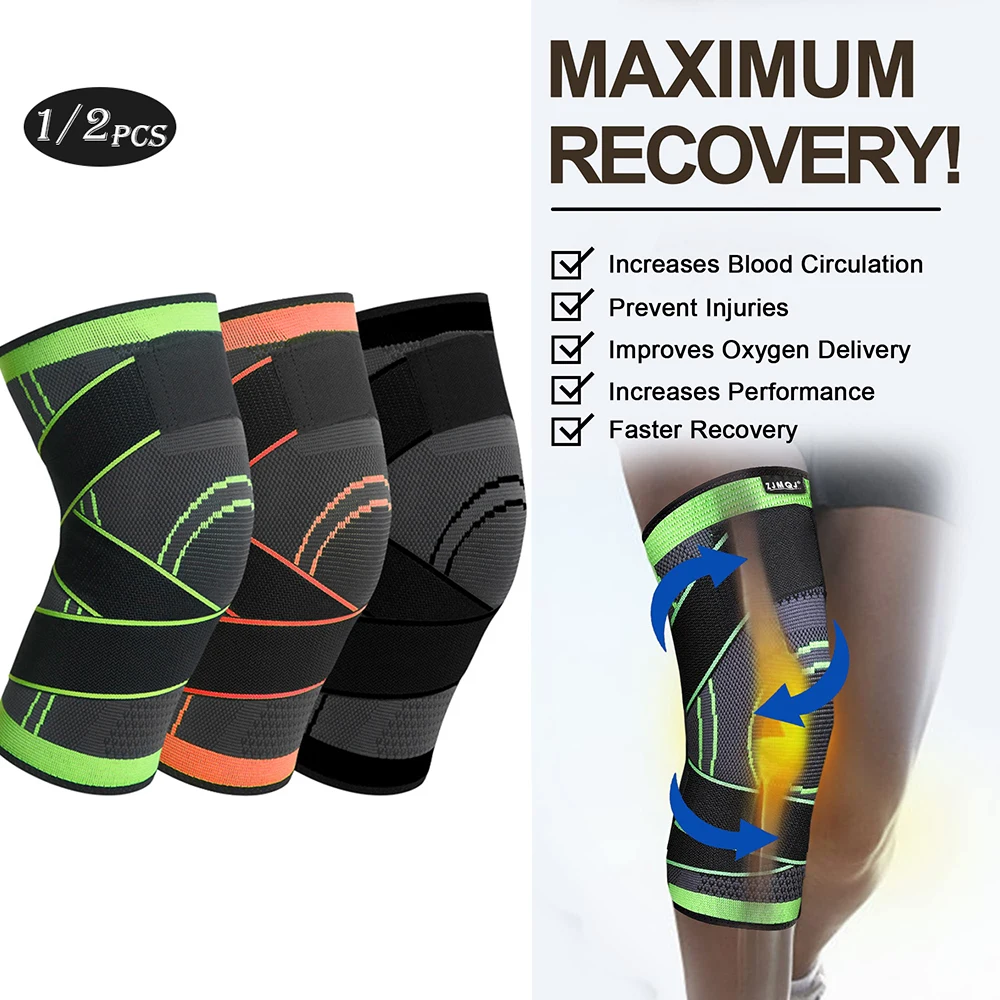 Knee Pads Braces Sports Support Kneepad Men Women for Arthritis Joints Protector Fitness Compression Sleeve Gym Sport Brace