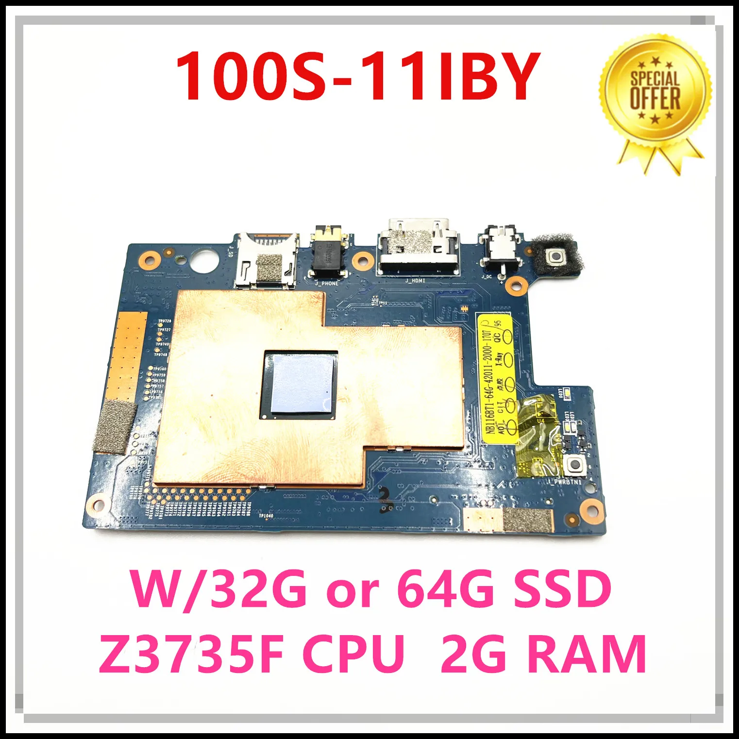 Оригинальная материнская плата для ноутбука Lenovo IdeaPad 100S-11IBY 5B20K38955 с процессором