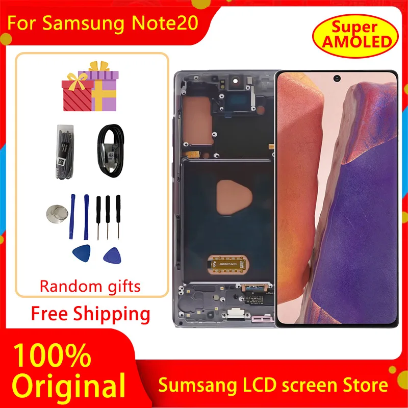 ЖК-дисплей Super AMOLED 6,7 'Note 20 для Samsung Galaxy Note20 N980 N980F SN980F/DS, сенсорный ЖК-экран, дигитайзер, запасные части