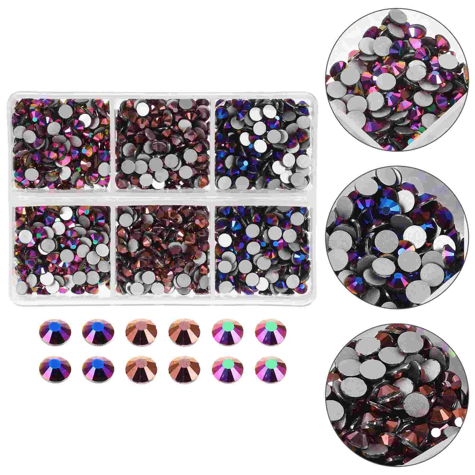 

1440 Pcs Rhinestones Glass Crafts Set Flatback Gemstones Applique Clothes Needlework Embellishments