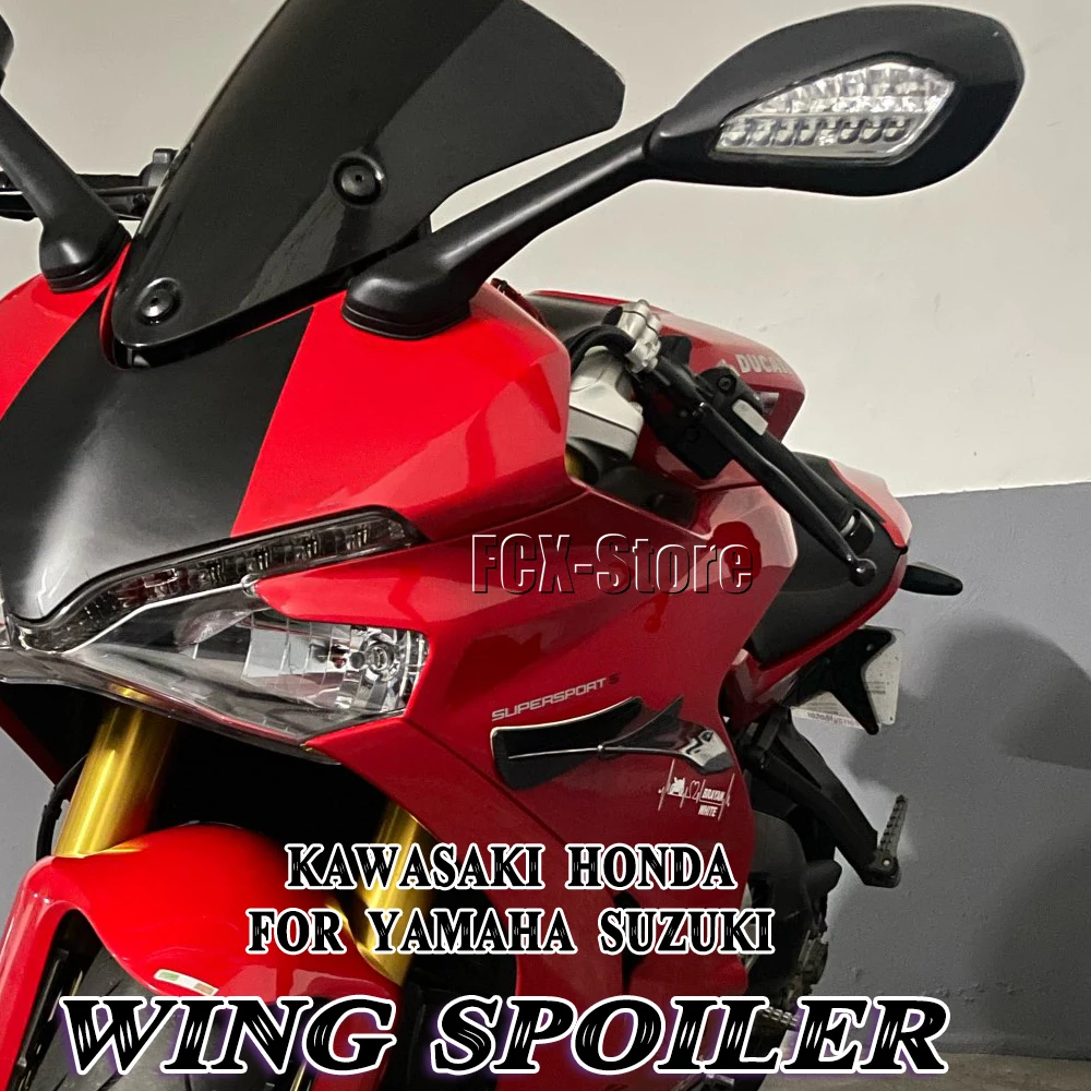 

Universal Motorcycle Winglet Aerodynamic Wing Kit Spoiler For Yamaha Suzuki Kawasaki Honda BMW Aprilia Ducati TRIUMPH