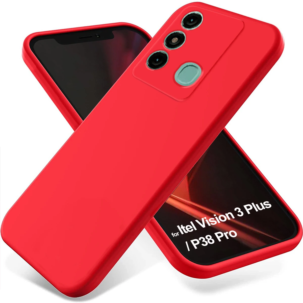 

Funda for Itel Vision 3 Plus Case Liquid Silicone Protection Soft Cover for Itel P38 Pro S17 S18 A49 A58 Pro Capa with Strap