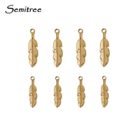5pcs 18k gold color leaf charms stainless steel bracelet pendants earrings findings diy jewelry making handmade accessories