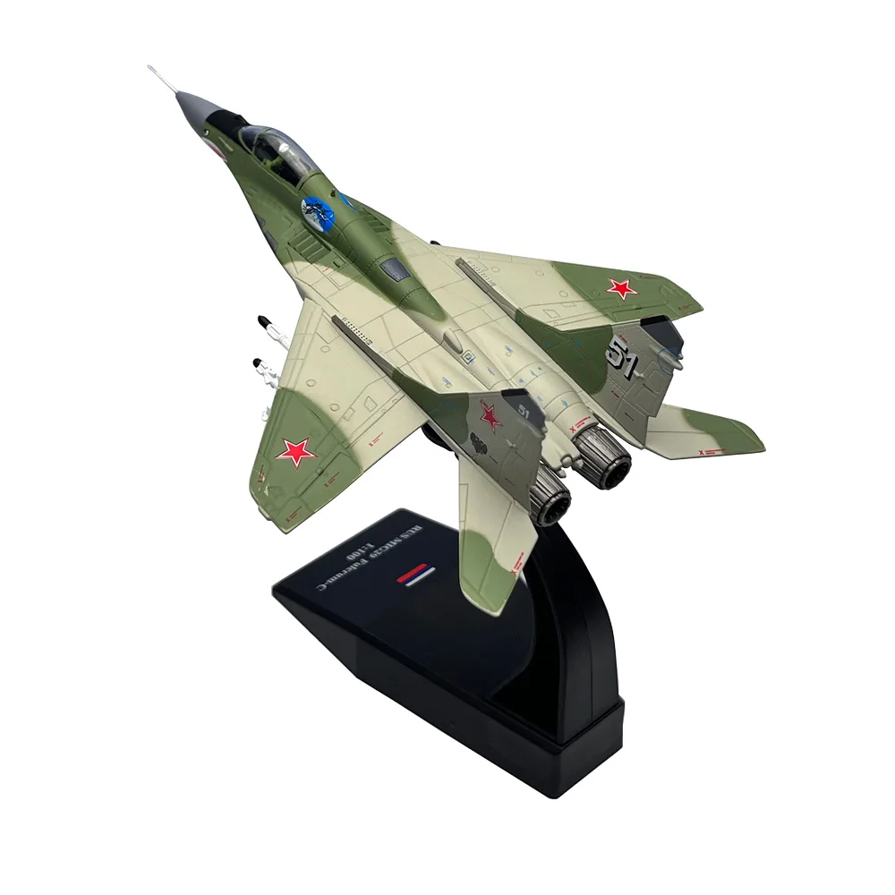 Фото Модель российского боевого самолета MIG-29 Mig29 Fulcrum C Fighter, Коллекционная модель готового самолета из литая металла в сборе, подарок или игрушка, масштаб 1/100 №4